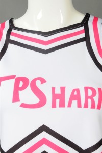 CH206 custom sleeveless cheerleading suit skirt design printing LOGO pleated skirt cheerleading suit contrast cheerleading clothing garment factory  glee cheerios uniform  elite cheer uniforms detail view-4